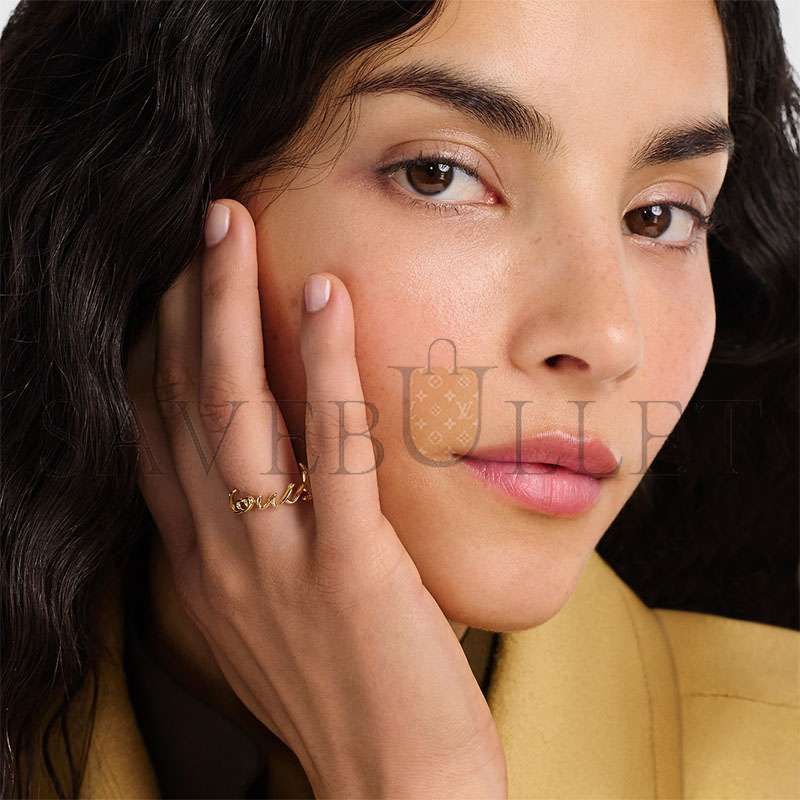 LOUIS VUITTON LV SCRIPT RING M1804S LOUIS VUITTON LV SCRIPT RING M1804S